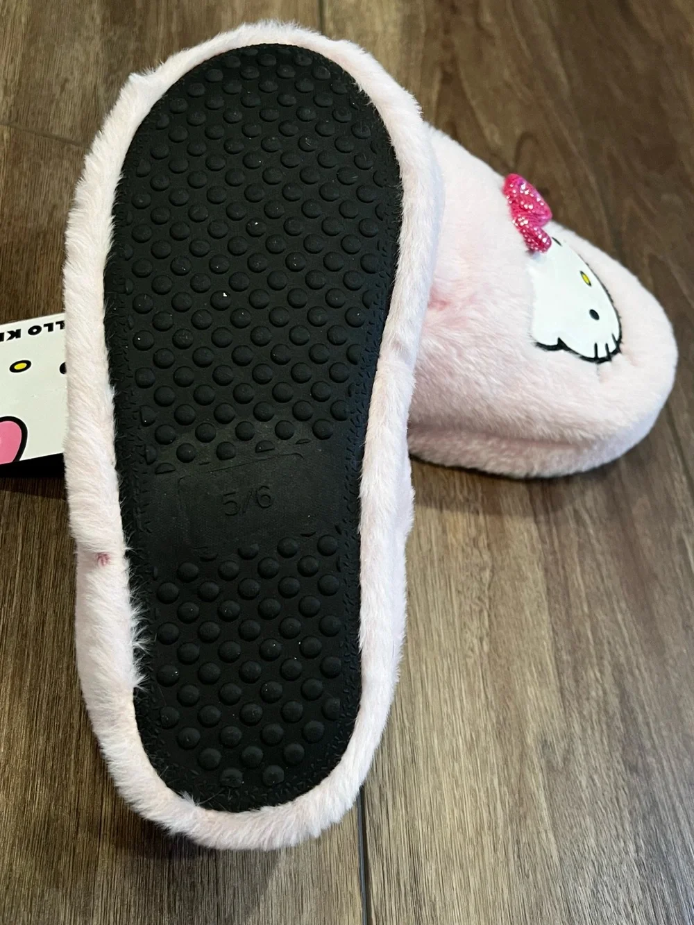 Hello Kitty Plush Pink Slippers with Bow